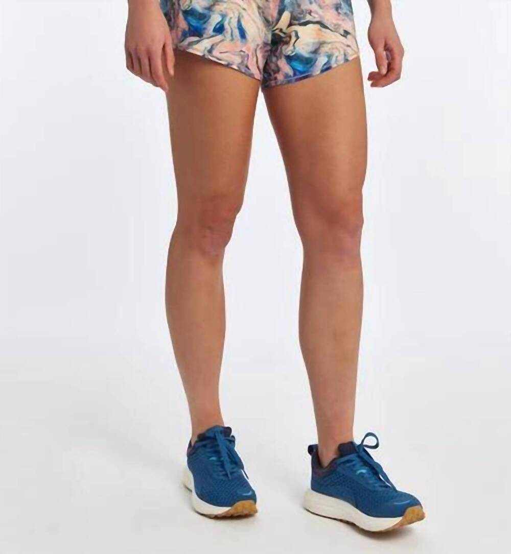 NEW OISELLE women's roga running shorts in bright marble